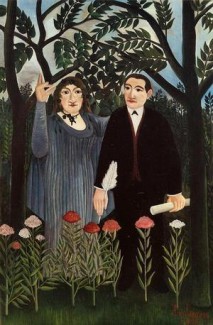 Douanier Rousseau (1909) - La muse inspirant le poète (Marie Laurencin et Guillaume Apollinaire) 
