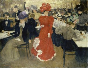 Im Café d'Harcourt in Paris. 1897